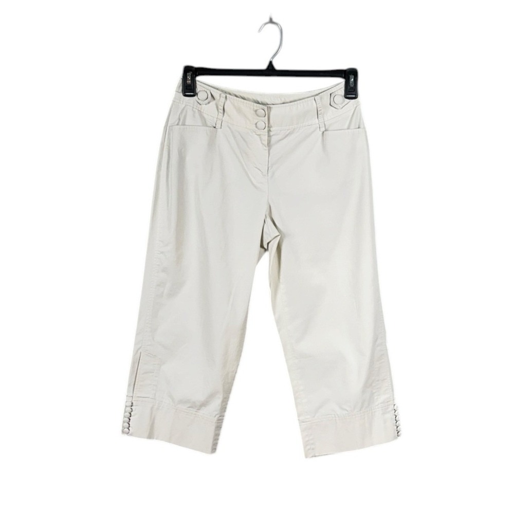 Loft Womens Julie Capri Pants Size 4 Capsule Staple Preppy Coastal Cream Beach‎